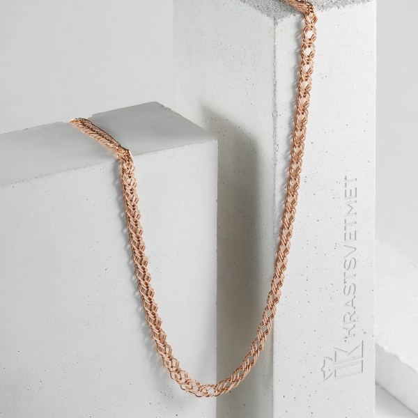 Цепь из красного золота 585, плетение «Ромб тройной»